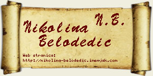 Nikolina Belodedić vizit kartica
